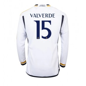 Real Madrid Federico Valverde #15 Replika Hjemmebanetrøje 2023-24 Langærmet
